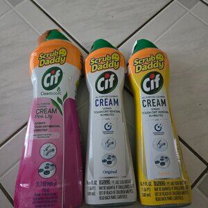 New Lot of 3 Scrub Daddy Cif Cream Lemon Pink Lily Original